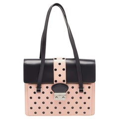 Red Valentino Pink/Black Leather Eyelet Shoulder Bag