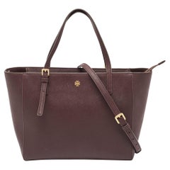 Tory Burch Burgundy Leather Emerson Tote