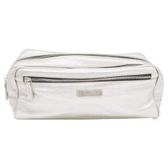 Gianfranco Ferre Silver Leather Oversized Pouch