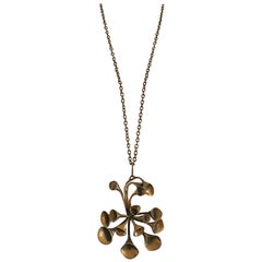 Hannu Ikonen Rare Vintage 70s Reindeer Moss Bronze Oversized Statement Necklace
