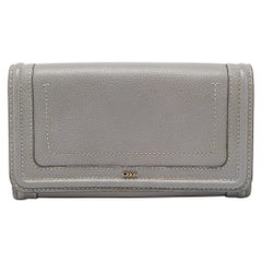 Chloe Grey Leather Paraty Flap Continental Wallet