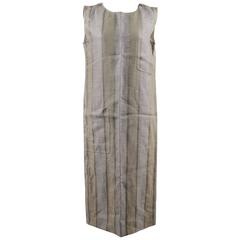 CHRISTIAN DIOR Vintage Green Striped SLEEVELESS SMOCK DRESS Size 36