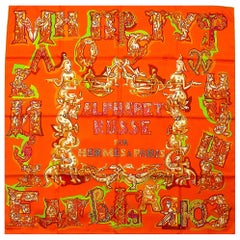 HERMES Silk Scarf  "Alphabet Russe" Brand New with Hermes Box