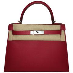 Brand New Hermes Kelly 28 Rouge Casak Epsom PHW