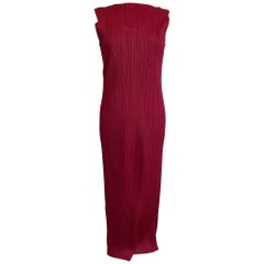 Issey Miyake Dress Bordeaux Pleats Please