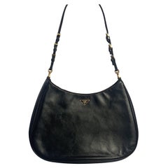 Prada Cleo Vintage Black Leather Gold Hardware