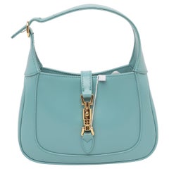 Gucci Jackie 1961 Mini Blue Leather Bag with Adjustable Strap