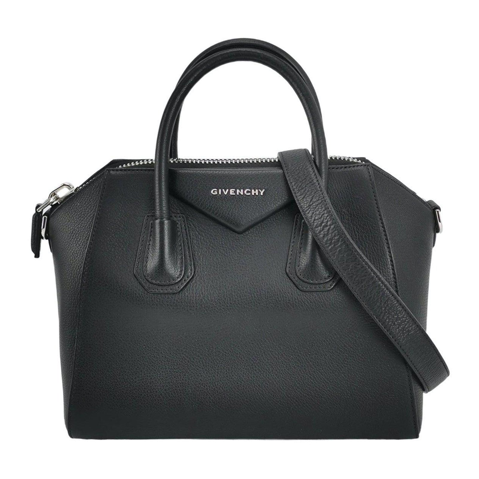 Givenchy Antigona Small Black Calfskin Leather Top Handle bag with Strap For Sale