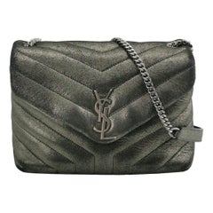Saint Laurent Metallic Fabric Y Matelasse Monogram Small Lou lou Bag