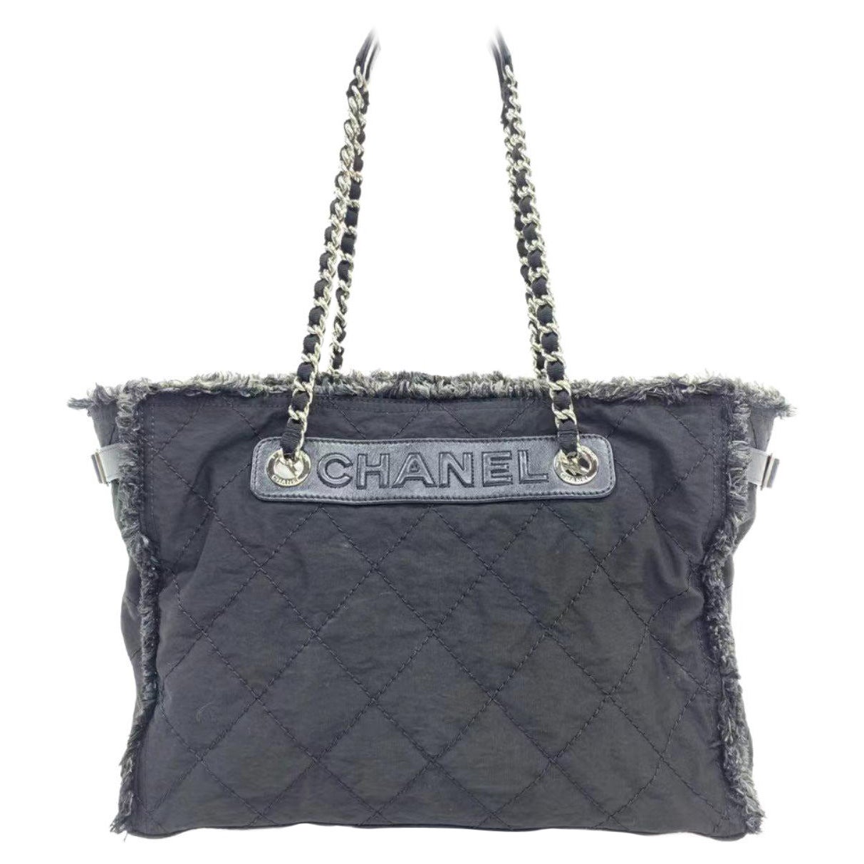 Chanel CC Shopping Tote Medium Blue For Sale