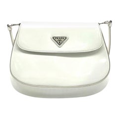 Prada Cleo Flap White Leather Shoulder bag