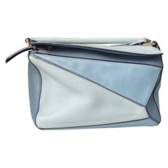 Bolso Crossbody Loewe Puzzle Pequeño Piel Azul Multitono