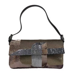 Fendi Baguette Blocks Abstract Pattern Glitter Sequin Shoulder bag