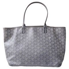 Goyard Artois PM, petit fourre-tout gris médium avec coins en cuir et fermeture éclair