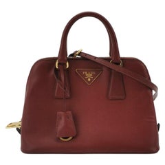 Prada Promenade Small Burgundy Leather Bag