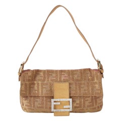 Fendi Baguette Iridescent Pink Zucca Print with Crystal Buckle