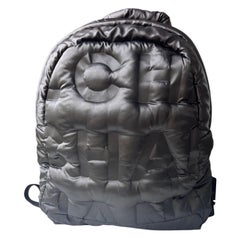 Chanel Doudoune Backpack Embossed Black Nylon Medium