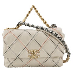 Chanel 19 Bag 2021 Cream White Wild Stitch