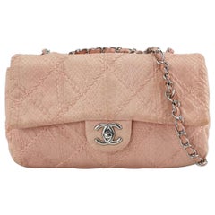 Chanel Classic Flap 2012 Medium Pink Snake Skin