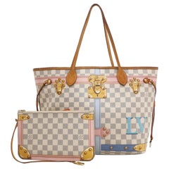 Louis Vuitton Damier Azur Summer Trunks Neverfull MM White