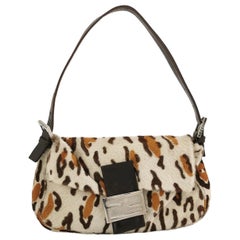 Fendi Baguette Pony hair in leopard print Brown