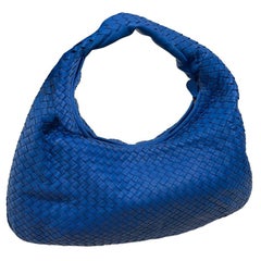Bottega Veneta Veneta Hobo Medium Royal Blue Intrecciato Leather Bag 47cm