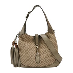 Gucci Jackie 1961 Soft Monogram Canvas and Leather Bag Medium