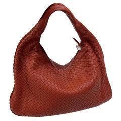 Bottega Veneta Veneta Hobo Medium Brick Red Intrecciato Leather Bag 47cm