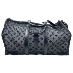 Louis Vuitton Keepall Bandouliere Monogram Mesh 50 Black in Mesh/Leather