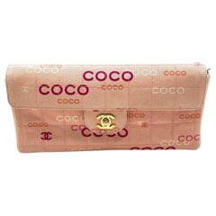 Chanel East West Chocolate Bar Pink Denim with Coco Prints