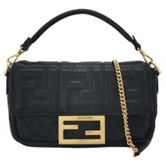 Fendi Baguette Mini Black Nappa Leather Crossbody Bag