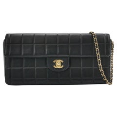 Chanel East West Chocolate Bar Black Leather
