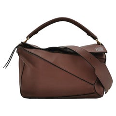 Loewe Puzzle Medium Dark Brown Calfskin leather Bag
