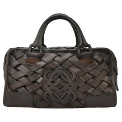 Loewe Amazona 29 en cuir de veau tressé Intrecciato Brown Sac à main