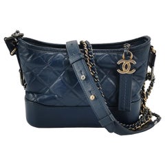 Chanel Gabrielle Hobo 2016 Navy Leather Small Crossbody Bag