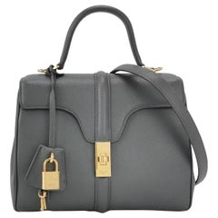 Celine 16 Bag Small Grey Pebbled Calfskin Leather