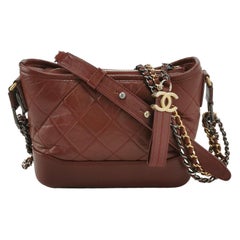Chanel Gabrielle Hobo 2018 - Petit sac à bandoulière en cuir bordeaux