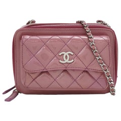 Chanel Pocket Box Camera Bag 2014-2015 Small Pink Lavendar Patent Leather