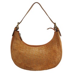 Celine Ava Hobo Pumpkin Camel Suede Leather Shoulder Bag