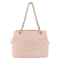 Chanel PST Petite Shopping Tote Pale Pink Caviar Leather Chain Bag