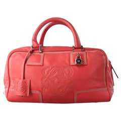 Loewe Amazona 29 Cuir de veau rouge avec fermeture éclair