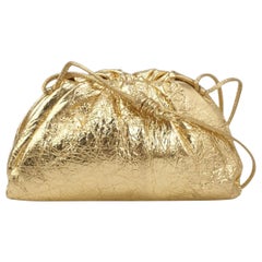 Bottega Veneta Pouch Mini Gold Lambskin Leather Crossbody Bag
