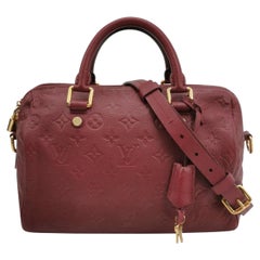 Louis Vuitton Speedy 25 Bandouliere Empreinte Leather Burgundy