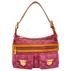 Louis Vuitton Monogram Pink Denim Baggy PM Shoulder Bag