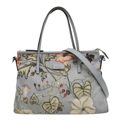 Gucci Flora Knight Tote Blue Nylon and Leather Small