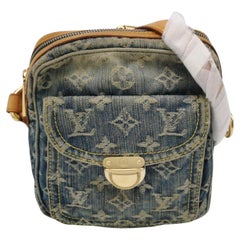 Louis Vuitton Monogram Denim Camera Crossbody Bag Blue