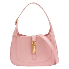 Gucci Jackie 1961 Small Leather Bag with Adjustable Strap Size Pink