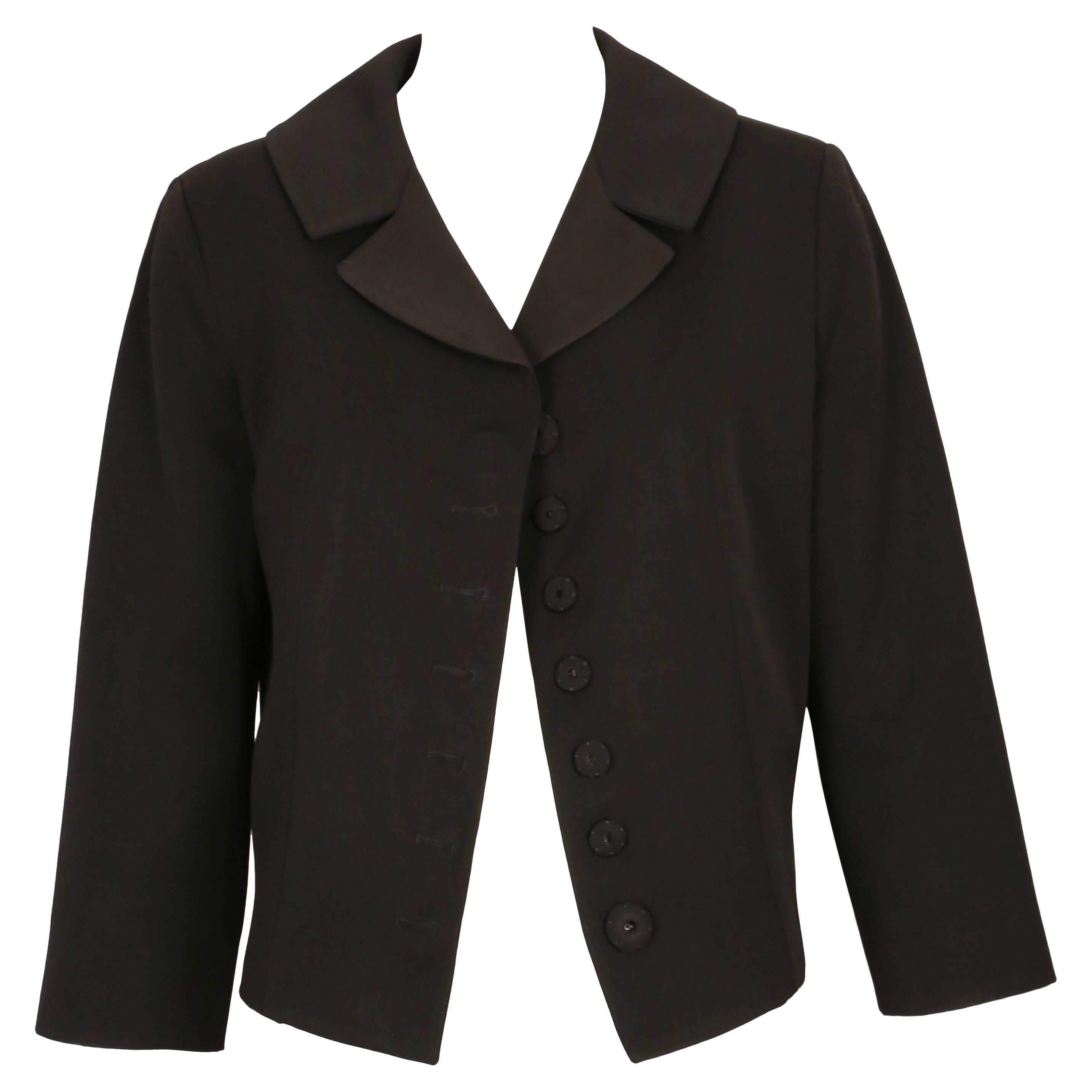 2015 MARGIELA by JOHN GALLIANO black gabardine RUNWAY jacket For Sale