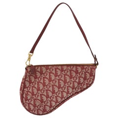 Dior Trotter Mini Saddle bag Burgundy Red Oblique