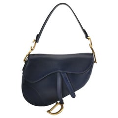 Christian Dior Saddle Medium Navy Smooth Calfskin Leather